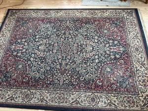 Traditional Floral Medallion Area Rug Navy Burgundy Cream 65x96