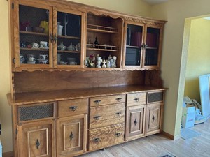 Custom Made Wood Wall Unit Cabinet Hutch 2-Piece 99in x 22ft