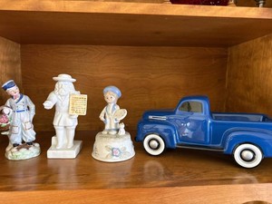 Lot of Vintage Ceramic Figurines & Ford F-1 Truck Planter Decor