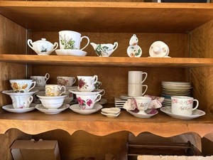 Vintage Mismatched Floral Teacups Saucers China Serving Lot