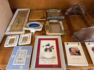 Lot of Assorted Picture Frames Wall Decor Fishing Dad Mom Grandma
