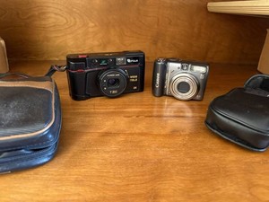 Fuji Film Camera & Canon PowerShot A590 IS Camera Lot with Cases