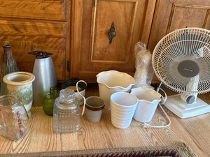 Mixed Housewares Decor Lot Glass Vases Ceramics Duracraft Fan