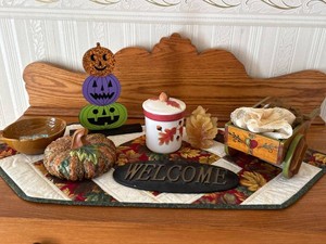 Lot of Assorted Fall Halloween Harvest Tabletop Decor