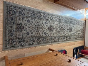 Traditional Oriental Style Runner Rug Beige Floral Medallion 93x27