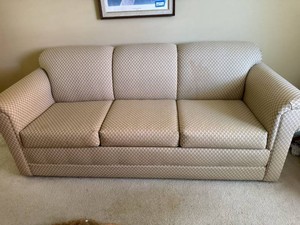 Traditional Sleeper Sofa Hide-A-Bed Beige Pattern Upholstery 82in