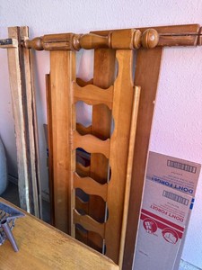 Vintage Solid Wood Full Size Bed Headboard Footboard Rails 56in
