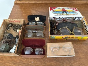 Vintage Eyeglasses & Frames Mixed Lot w Cases Cremo Tobacco Boxes