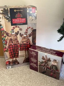 Christmas Plush Moose Decor & Shelf Sitters Holiday Figure Sets
