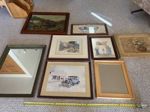 Lot of Assorted Framed Wall Art Mirror Empty Frame Home Decor
