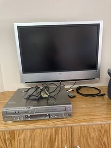 Sony Bravia TV with Sanyo DVW-5000 DVD VCR Combo Remotes Cables
