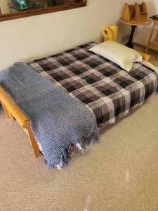 Wood Futon Sofa Bed with Mattress & Bedding 82x45x34