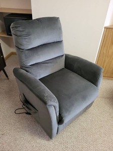 Gray Upholstered Power Lift Recliner Chair Electric Mobility Armchair