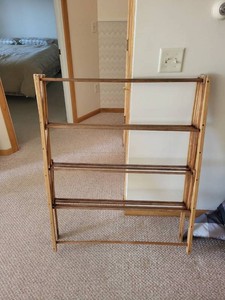 Vintage Rid-Jid Space Saver Folding Wood Laundry Drying Rack