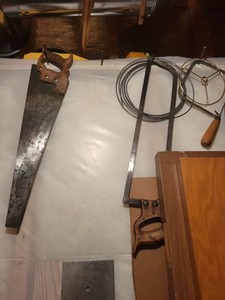 Lot of Assorted Vintage Hand Saws and Misc Hardware Shop Pieces