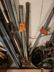 Assorted Pipe Clamps and Utility Hoses Mixed Shop Garage Lot