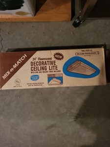 Vintage Mix-n-Match 24in Fluorescent Decorative Ceiling Light NOS