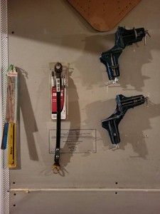 Stanley Corner Vises with Mixed Hand Tools & Paint Supply Lot