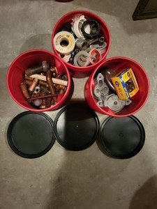 Box Lot of Assorted Plumbing Fittings Copper PVC Galvanized Parts