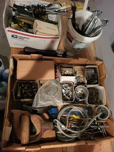 Lot of Assorted Hardware Turnbuckles Hinges Knobs Cable Parts