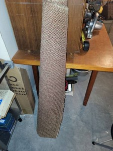 Vintage Woven Carpet Runner Rug Remnant Brown Tan Approx 48in Long