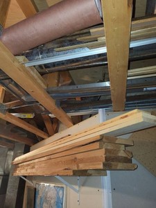Lot of Assorted Dimensional Lumber Boards and Shelf Stock