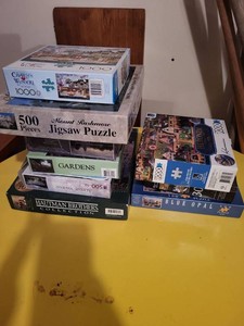 Assorted Boxed Jigsaw Puzzle Lot Buffalo Wysocki Blue Opal Sure-Lox