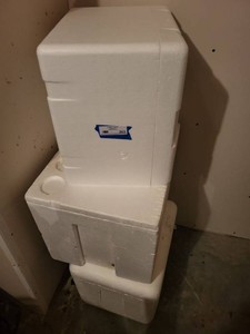 Set of 3 Insulated Styrofoam Shipping Cooler Boxes With Lids