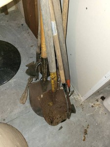 Vintage Garden Tool Lot Shovels Hoes Fork Cultivator Planter