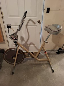 AJA CycleGym Vintage Exercise Bike Beige Chrome Stationary Bicycle