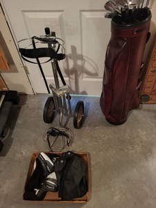 Vintage Golf Club Set Tour Staff Bag Par-King Cart TaylorMade Covers