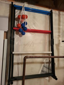 Ladder Ball Toss Game Set Freestanding Indoor Outdoor Yard Game