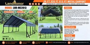 NEW LandHonor LHR-MC2013 20 x 20 x 13 Metal Carport
