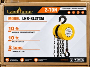 NEW LandHonor LHR-SL2T3M 2-Ton Manual Chain Hoist  10 Lift