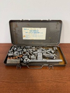 Vintage 40-Piece 14 & 38 Drive Socket Wrench Set in Metal Case (Made in Japan)