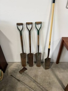 Lot of Vintage Hand Tools  Shovels, Axes & Pry Bar