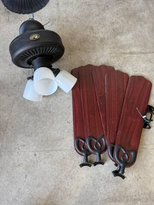 Hampton Bay Ceiling Fan with Wooden Blades & Light Kit