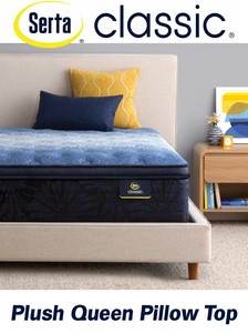 Serta Classic Enhanced Plush Pillow Top Queen Mattress - MSRP $699.00 - No Reserve