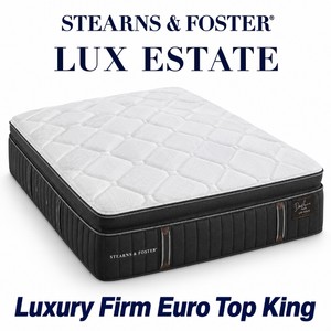 Stearns & Foster Lux Estate Luxury Firm Euro Top King Mattress - MSRP $3,649.00 - No Reserve