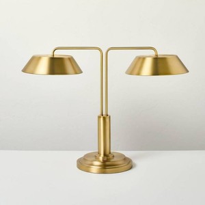 Brand New Brass Double-Shaded Table Lamp - Hearth & Hand with Magnolia