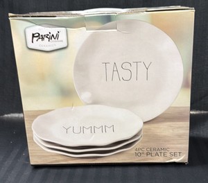 Brand New Parini 4 piece ceramic 10 inch plate set