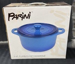 Brand New Parini 3 quart flameproof casserole with lid