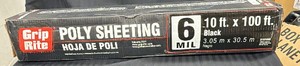 Bran New - Grip right construction grade poly sheeting 10 x 100 black color six Mil