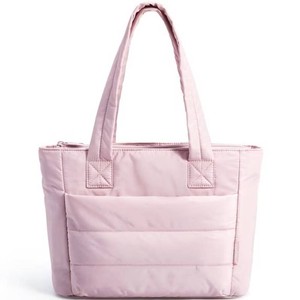 Brand New BAGSMART Tote Bag for Women, Lightweight Shoulder Bag with Compartments Puffy Handbag for Travel, Work, Beach, Gym, Shop, Pink-Basic