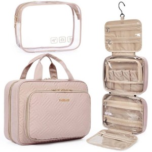 Brand New BAGSMART Toiletry Bag Hanging Travel Makeup Organizer -Pink