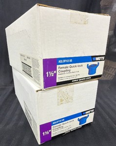 Lot of 2  boxes- 10 per box New Watts 1 12 inch female quick lock couplings