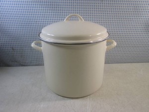 (CSB) Rachael Ray 12-Quart Enamel On Steel Stockpot with Lid in Almond