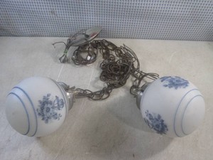 (A-3) Vintage Double Hanging Light Fixture