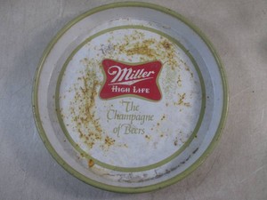 (EC1) Vintage Miller High Life Beer Metal Serving Tray 13