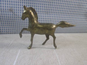 (FS) Vintage Brass Horse Figure 7 12 Long x 5 38 High